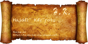 Hajdú Károly névjegykártya