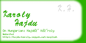 karoly hajdu business card